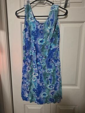 Jams World Vintage Mini Dress Midnight Floral Blue Rayon Size 5